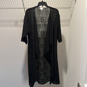 LuLaRoe black lace kimono small